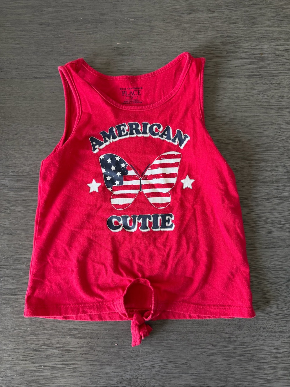 The Children's Place Red 'American Cutie' Tie-Front Tank